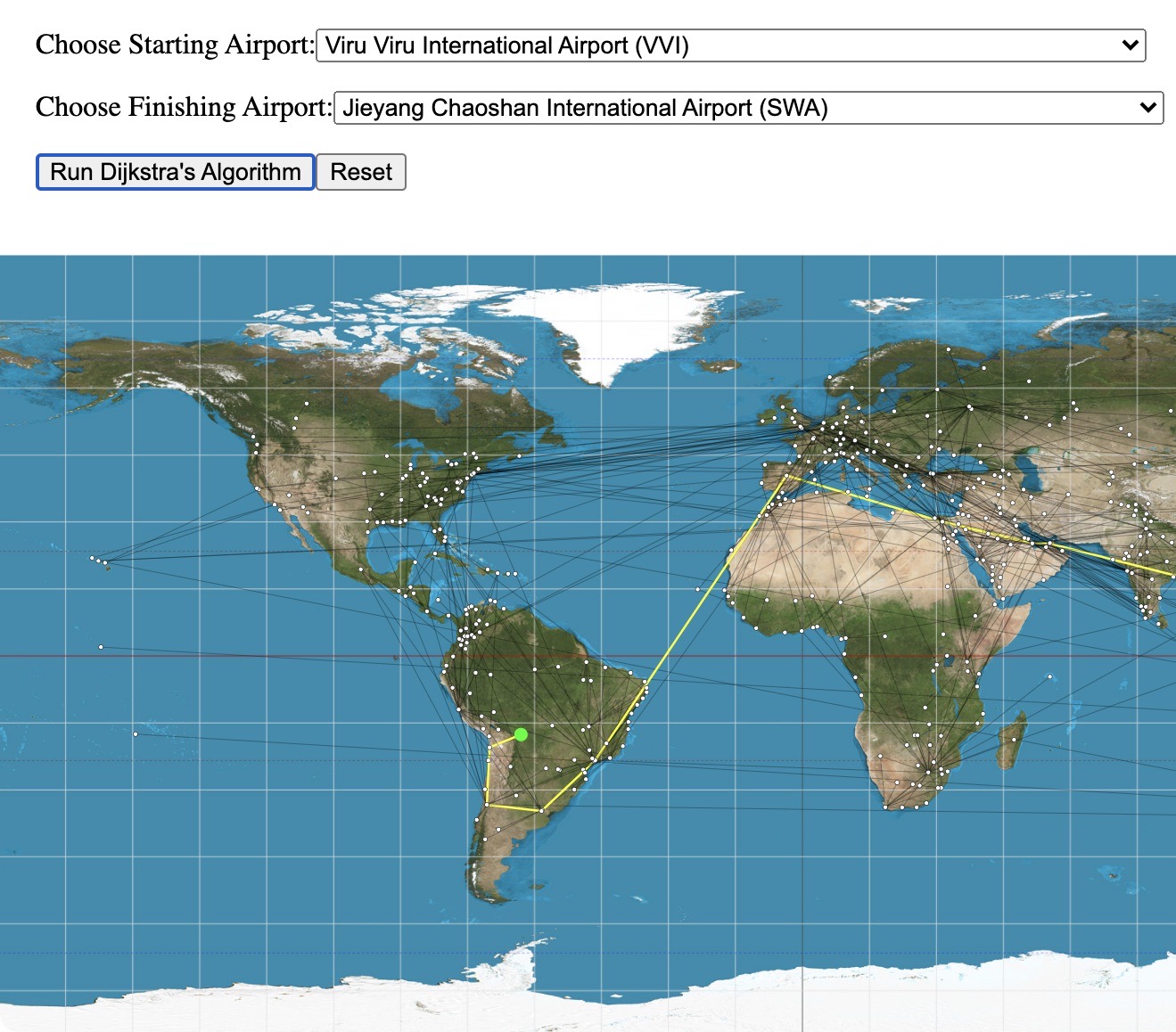 AirRoutes: A dynamic airline route application